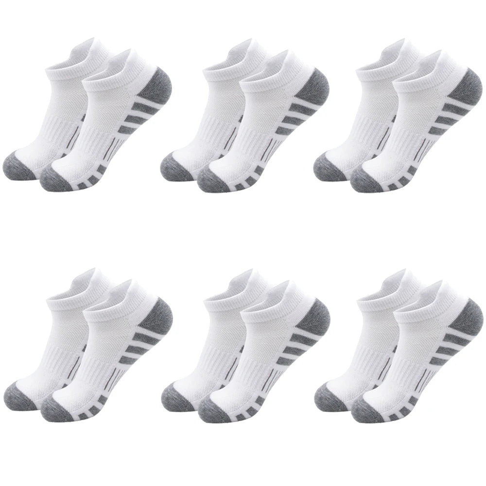 6/24 pares de calcetines deportivos tobilleros para correr, calcetines deportivos acolchados y transpirables de corte bajo para hombres y mujeres