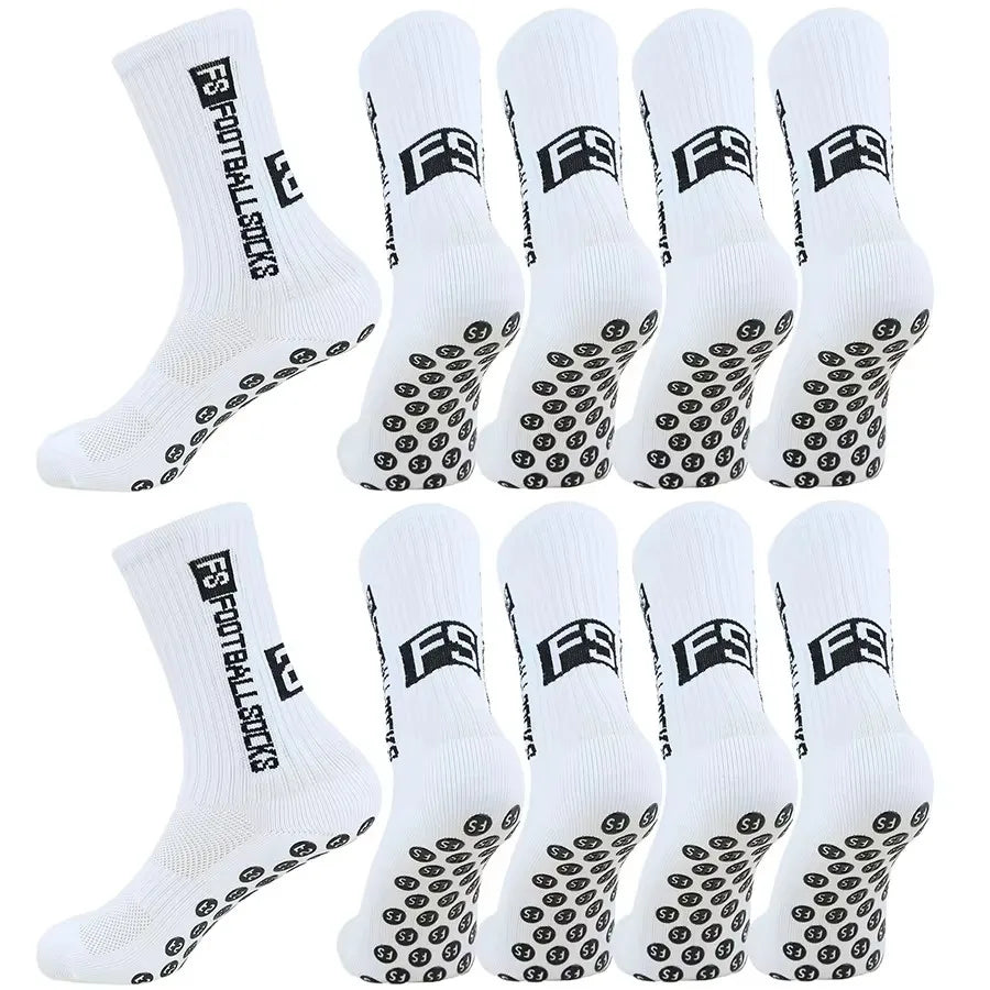 3/1 par nuevo estilo FS calcetines de fútbol redondos de silicona con ventosa agarre antideslizante calcetines de fútbol deportes hombres mujeres béisbol calcetines de Rugby