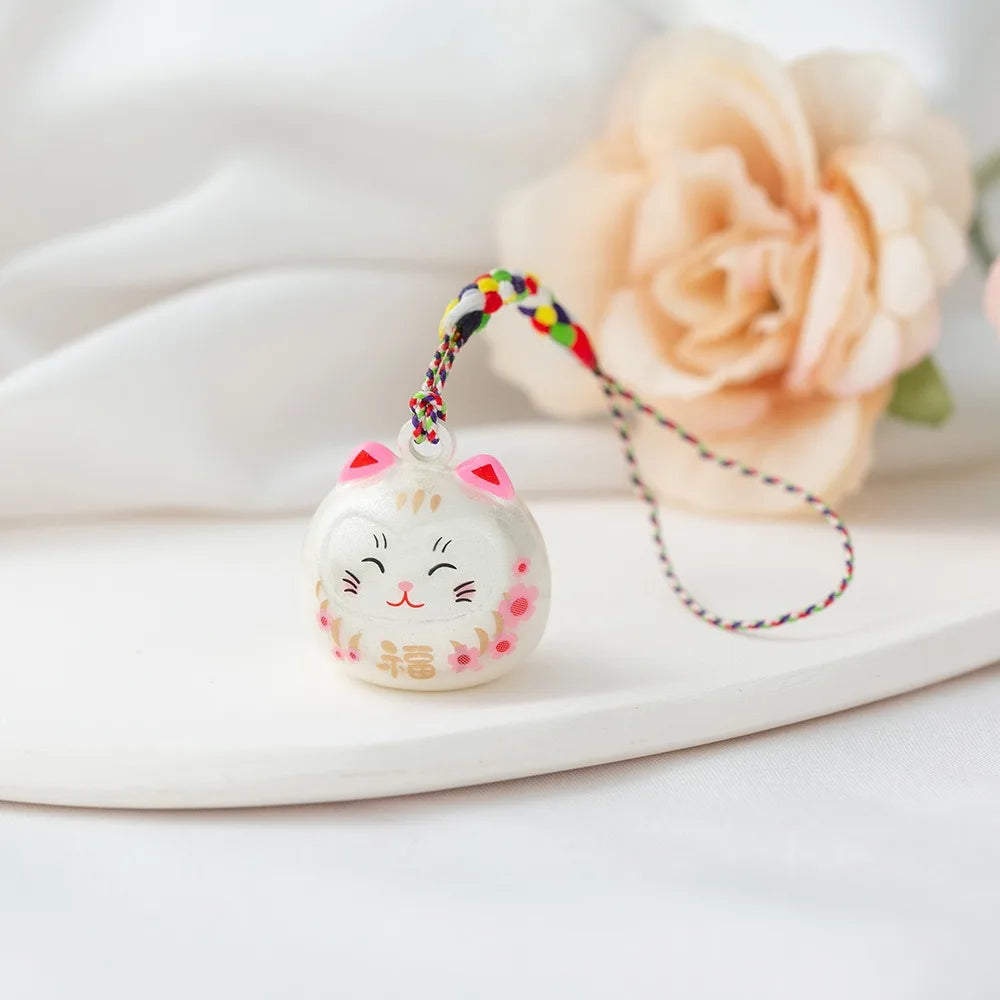 Cordón de correa para teléfono, cuerda colgante de muñeca, estilo japonés, antipérdida, Sakura, gato de la suerte, 1 unidad