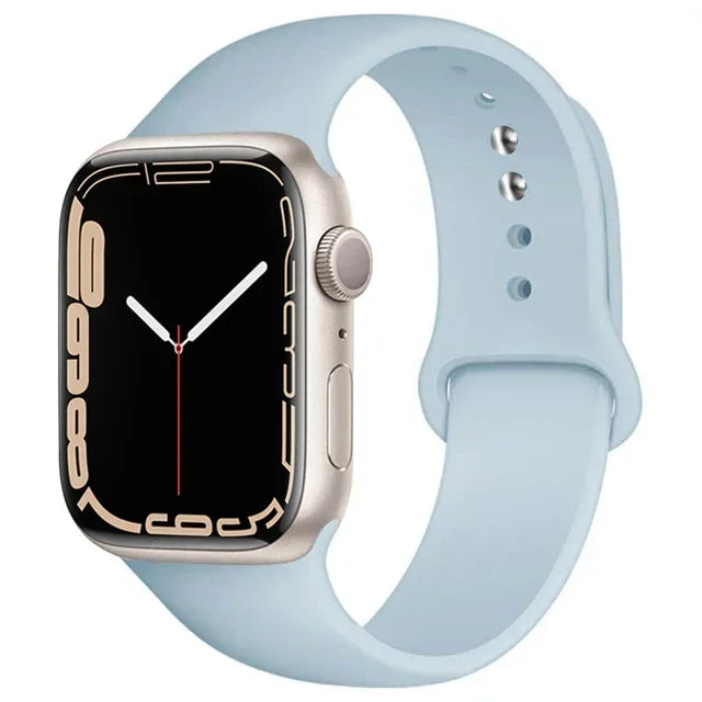 Correa de silicona para Apple Watch, 46mm, 44mm, 45mm, 40mm, 41mm, 42-38mm, 49mm, pulsera deportiva iwatch series 11 10 9 8 7 6 5 SE Ultra3