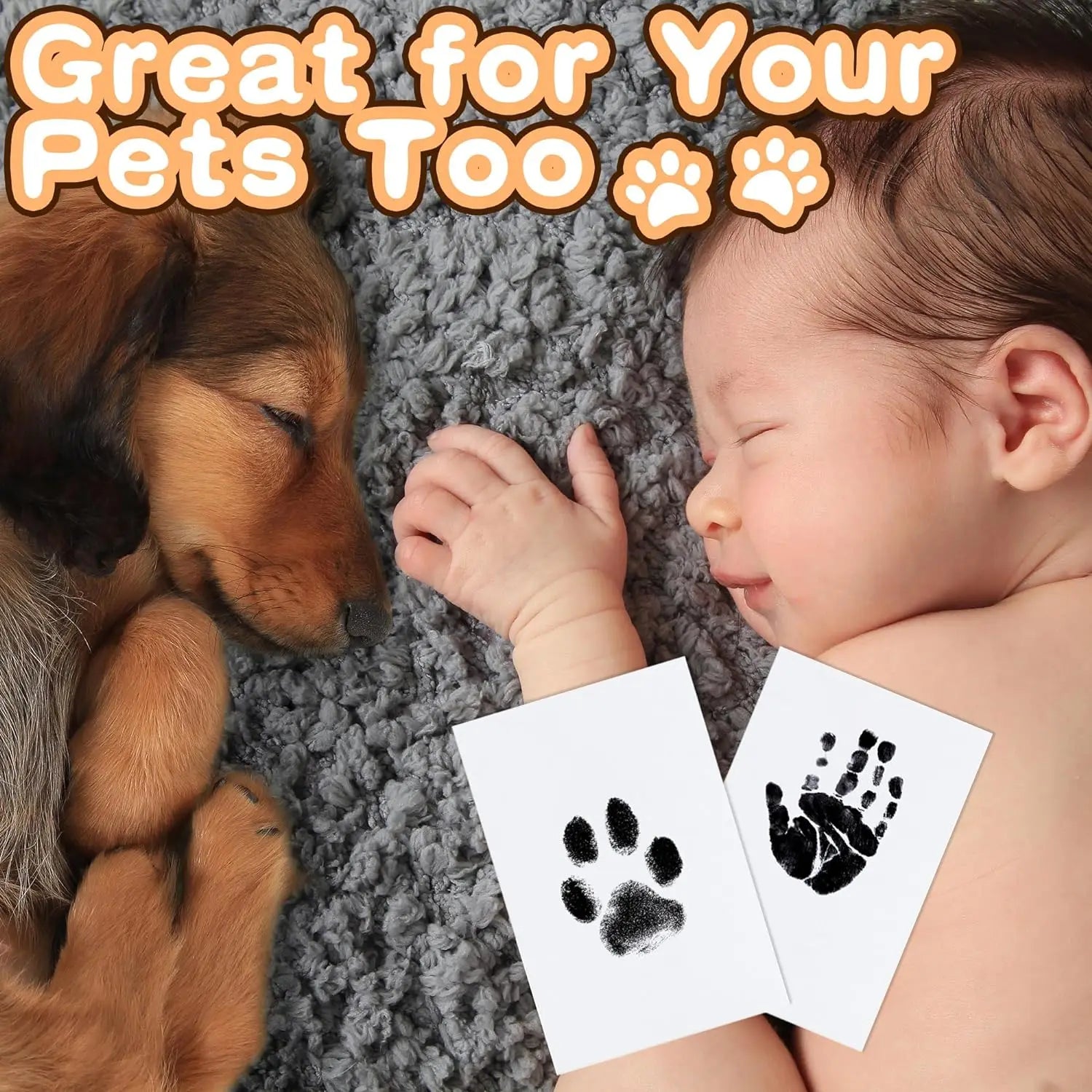 Almohadilla de tinta táctil limpia con estampado de pata, recuerdo de propietario de Mascota de perro o gato, Kit de fabricación de impresión DIY de nariz sin tinta y Pawprint
