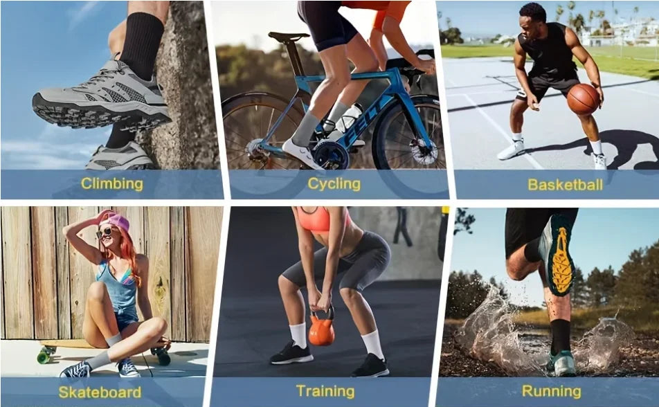 5 pares de calcetines deportivos de gran tamaño para hombre, de alta calidad, para ciclismo al aire libre, cómodos y suaves, para todas las estaciones