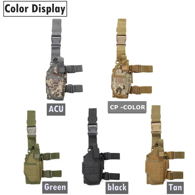 Funda Universal para pistola con pierna caída, bolsa táctica para pistola en el muslo para diestros, arnés para piernas para todas las pistolas