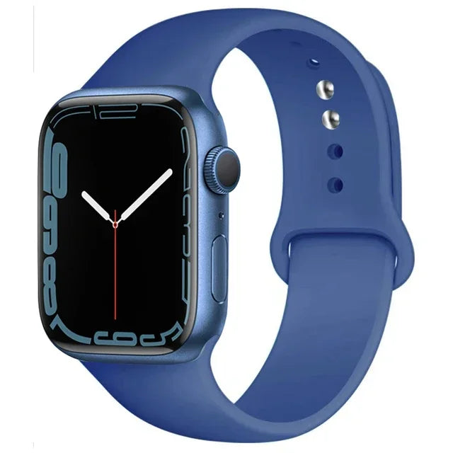 Correa de silicona para Apple Watch, 46mm, 44mm, 45mm, 40mm, 41mm, 42-38mm, 49mm, pulsera deportiva iwatch series 11 10 9 8 7 6 5 SE Ultra3