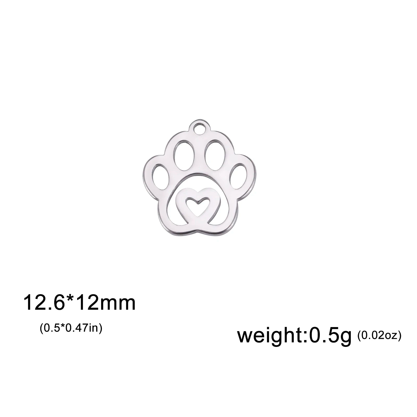 Cazador-abalorios de acero inoxidable con huella de pata de perro y gato, para hacer joyería DIY, bonito colgante de Animal para pulsera, pendientes y collar
