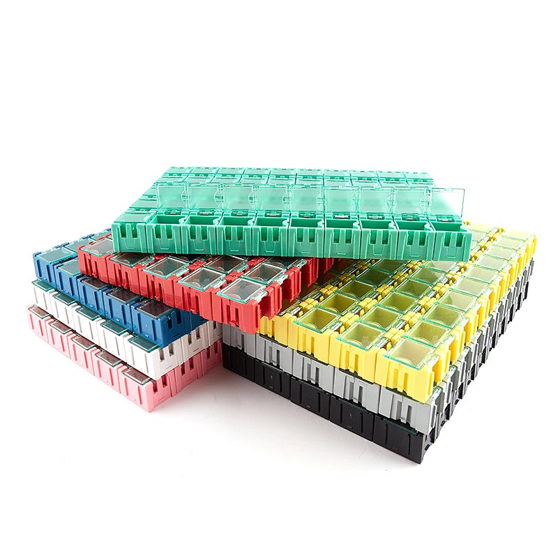 50 unids/set SMD SMT contenedor de componentes electrónicos Mini kit de cajas de almacenamiento