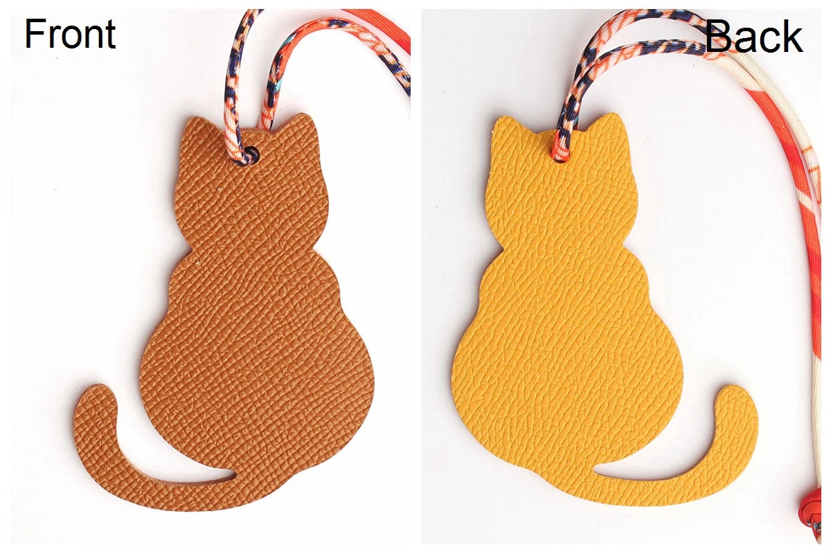 Llavero con doble cara de piel auténtica de grano completo de cocodrilo, gato de la suerte, cachorro, perro, caballo, mochila, colgante, Animal, bolso de mujer
