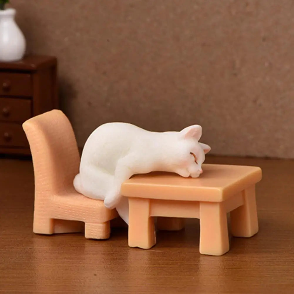 Mini adorno de gato Kawaii, estatua de gatito de jardín, regalo para niños, miniaturas, familia de gatos, figuritas decorativas, artesanías de gatos bonitos