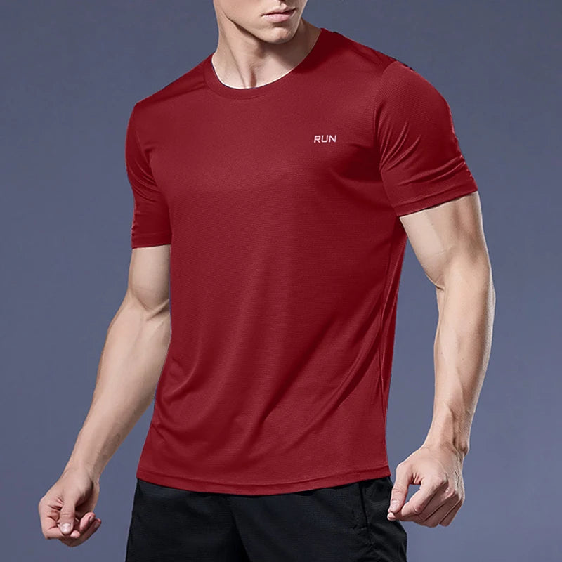 Camisetas de culturismo para correr de secado rápido para hombre, camiseta deportiva para gimnasio, camisetas de manga corta para Fitness, camiseta de gran tamaño, verano