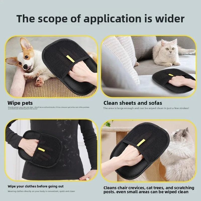 Guantes para quitar pelo de mascotas, cepillo para pelo de gato y perro, removedor de pelo, guantes adhesivos para alfombras y sofás, cepillo de limpieza