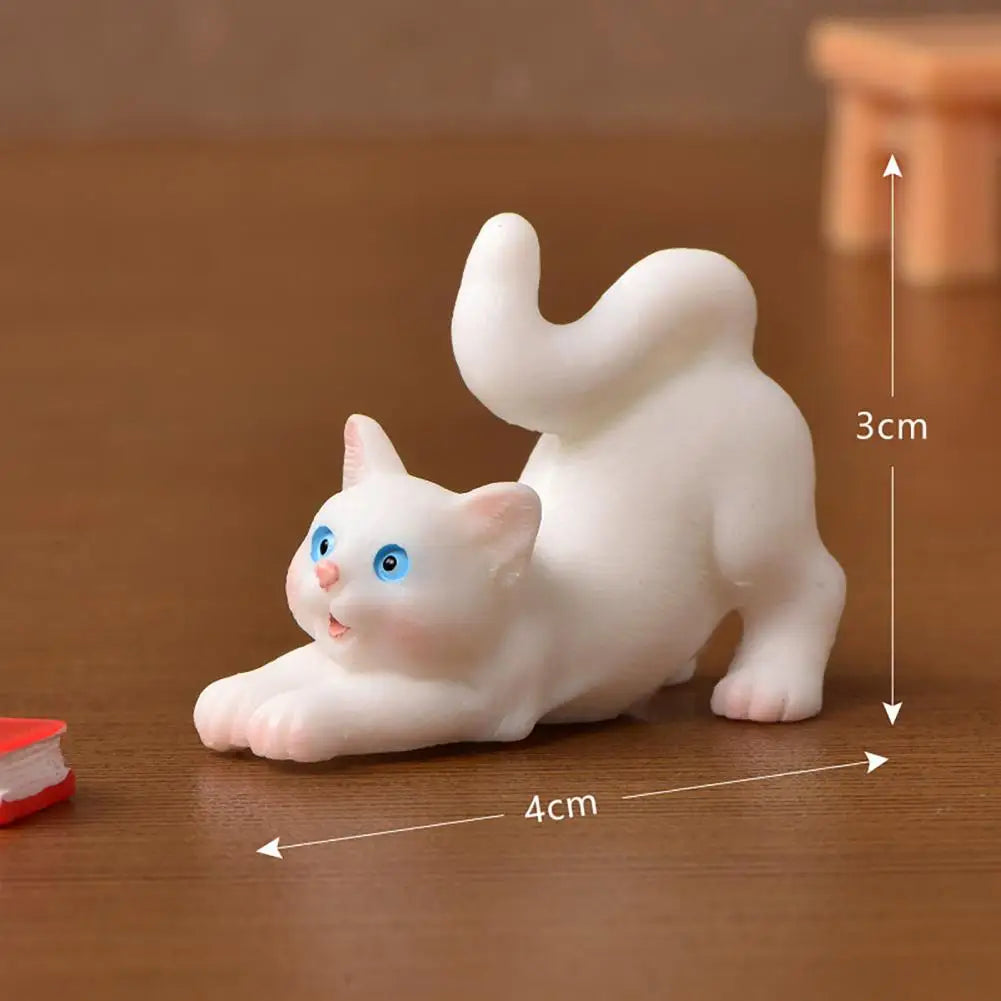 Mini adorno de gato Kawaii, estatua de gatito de jardín, regalo para niños, miniaturas, familia de gatos, figuritas decorativas, artesanías de gatos bonitos