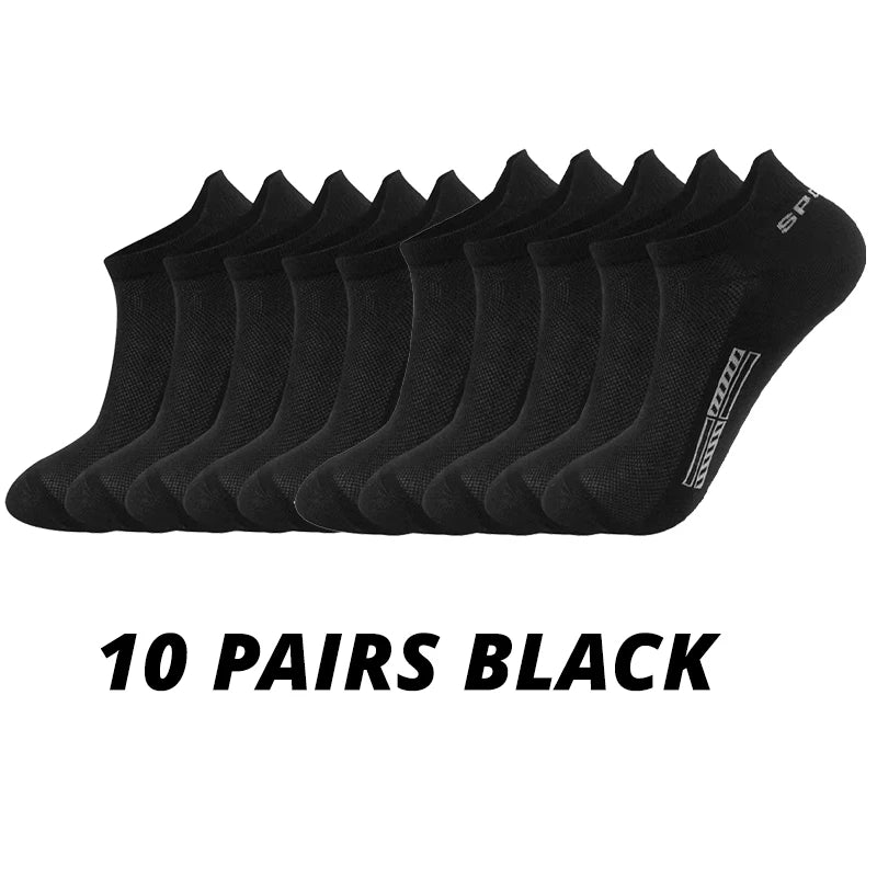 5/10/20 pares de calcetines deportivos de poliéster transpirables de malla fina de verano para hombre calcetines cortos absorbentes de sudor
