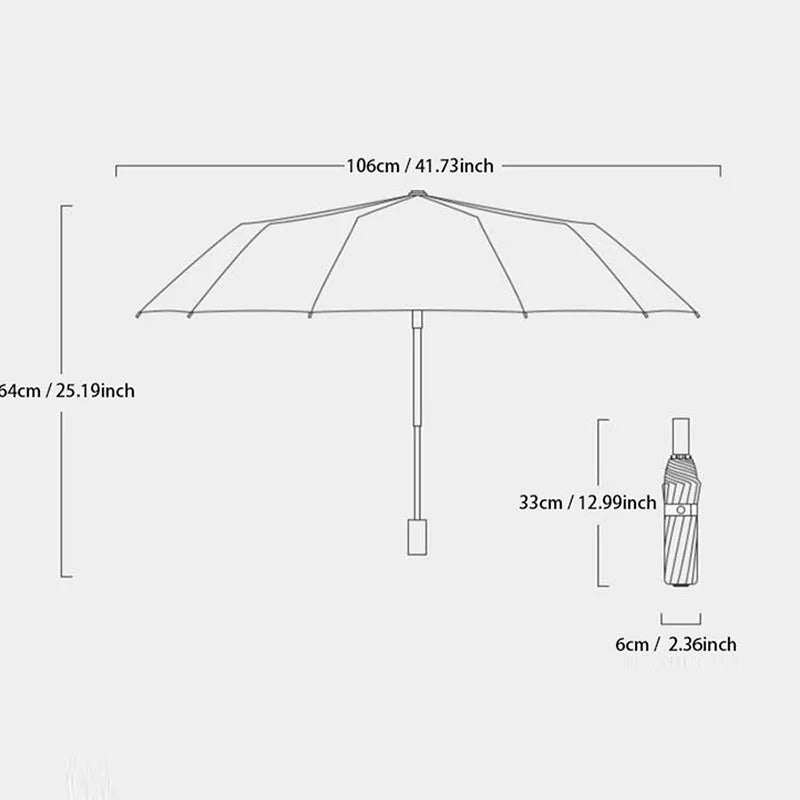 Paraguas reforzado de 24 huesos para hombre y mujer, sombrilla resistente al viento, resistente a los rayos UV, protección solar