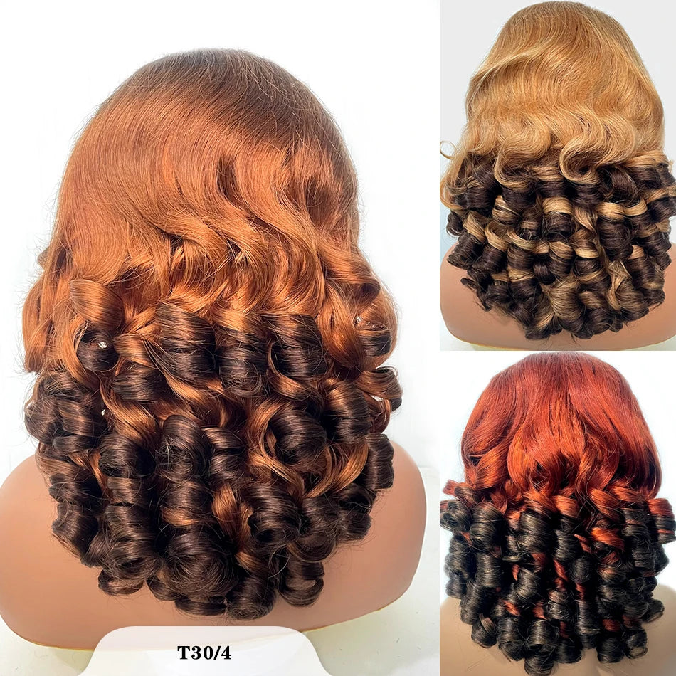 Pelucas de cabello crudo 100% vietnamita, densidad 250, ombré, doble estiramiento, rizado, onda suelta, 13x4 HD, peluca sin pegamento con encaje frontal prearrancado