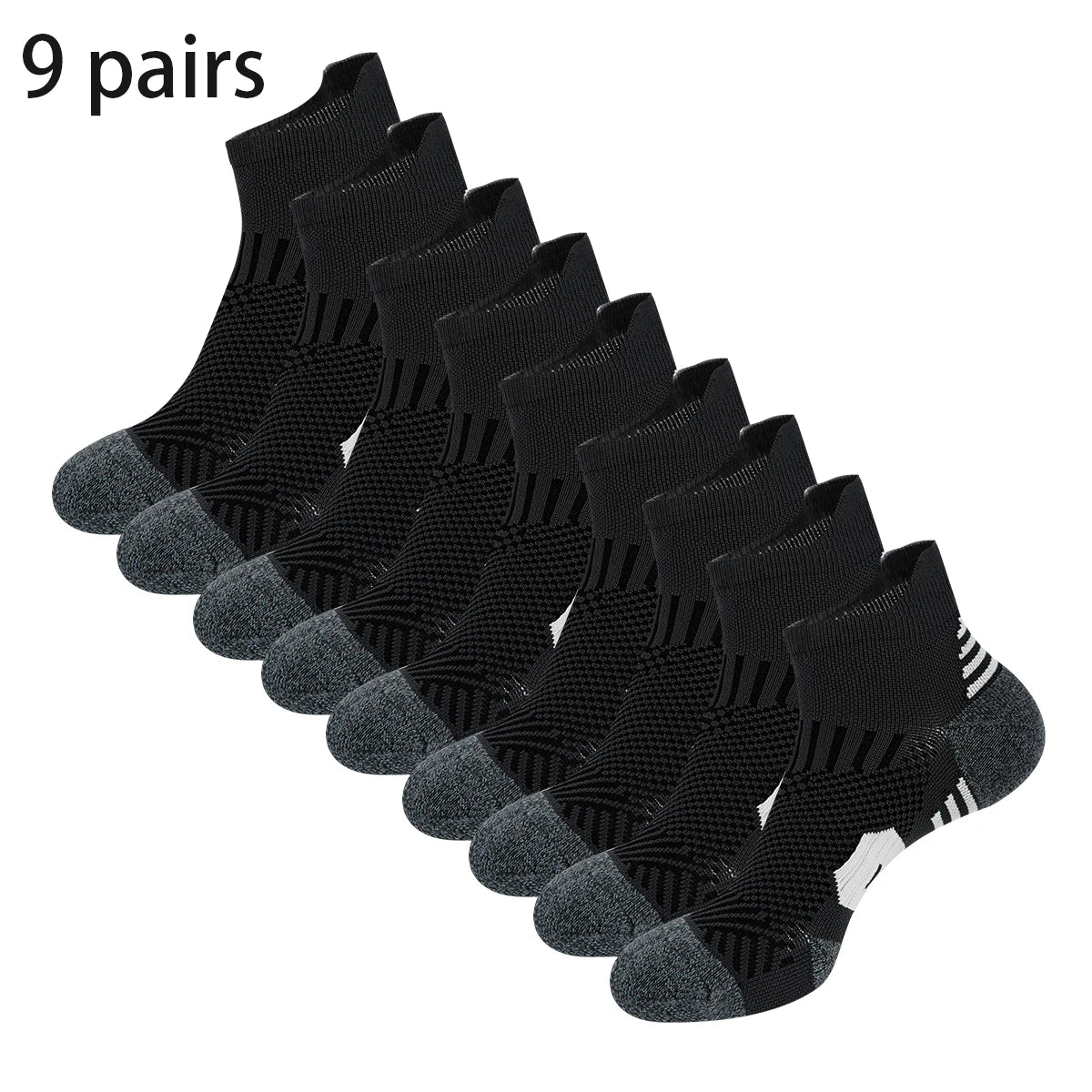 3/9 pares de calcetines deportivos antideslizantes para hombres y mujeres, parte inferior de toalla gruesa, calcetines profesionales para correr, entrenamiento físico, baloncesto