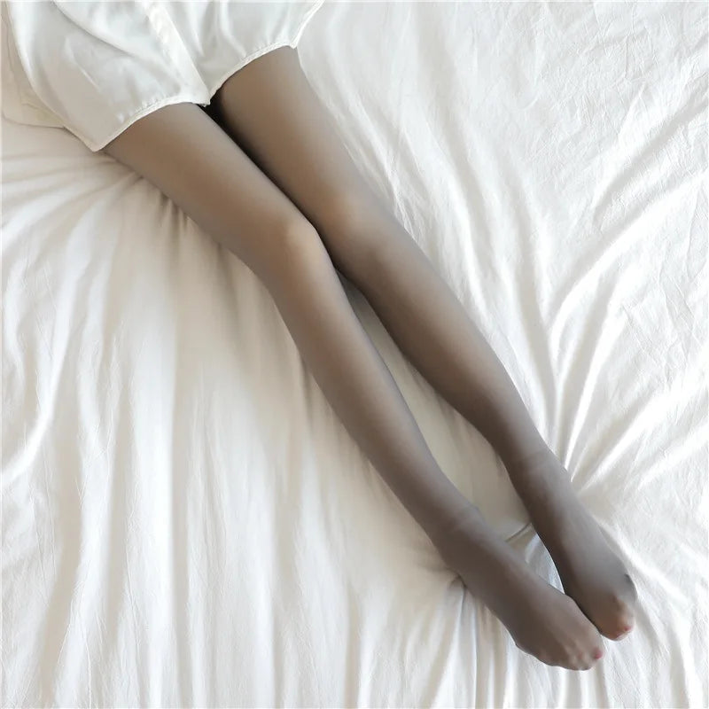 Medias térmicas gruesas para mujer, pantimedias translúcidas sexis cálidas para invierno, pantimedias ajustadas elásticas de cintura alta para mujer