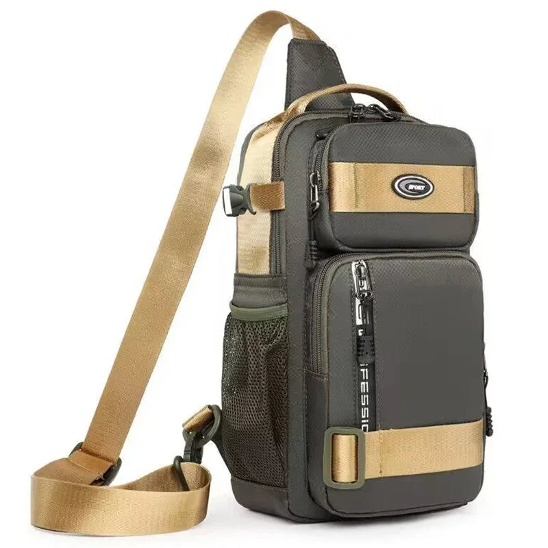 Mochila de montar para hombre, bolso de pecho para hombre, bolso de hombro informal para hombre, bolso cruzado ligero y de gran capacidad