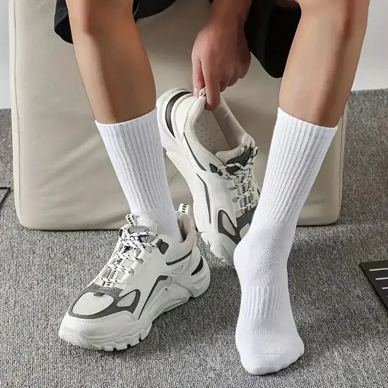 5/10/20 pares de calcetines de cuello redondo de color sólido neutro, calcetines deportivos transpirables y cómodos para primavera y verano, calcetines deportivos para todas las estaciones