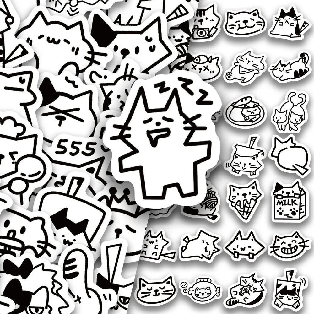 100 adhesivos de gatos kawaii, stickers de gatos kawaii divertidos y coloridos para personalizar objetos