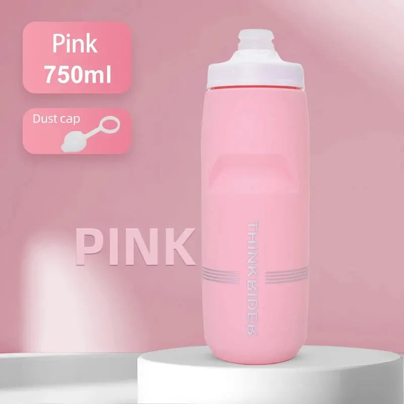 ThinkRider-botella de agua para bicicleta de montaña y carretera, botella de plástico portátil de gran capacidad para deportes al aire libre, 620ml/750ml