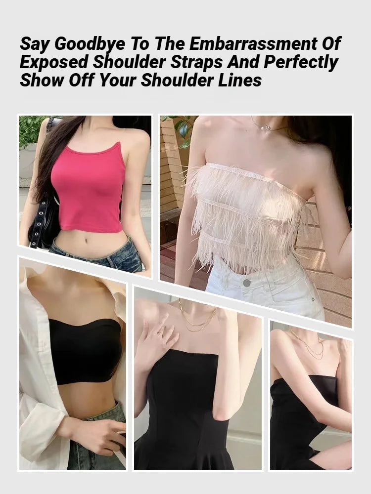 Tirantes transparentes ajustables sujetador para ropa interior femenina, antideslizantes y sin costuras.