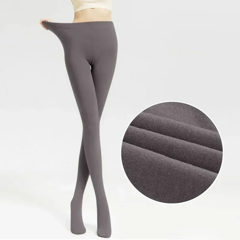 Medias térmicas de invierno para mujer, pantimedias de terciopelo transparente con forro polar, mallas gruesas y cálidas con capa interior de felpa