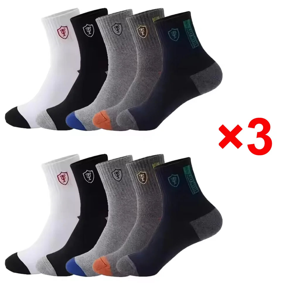 15/30 Pares de Calcetines Deportivos Transpirables de Algodón para Hombre, Calcetines de Fibra de Bambú Absorbentes de Sudor y Desodorantes, Calcetines de Negocios