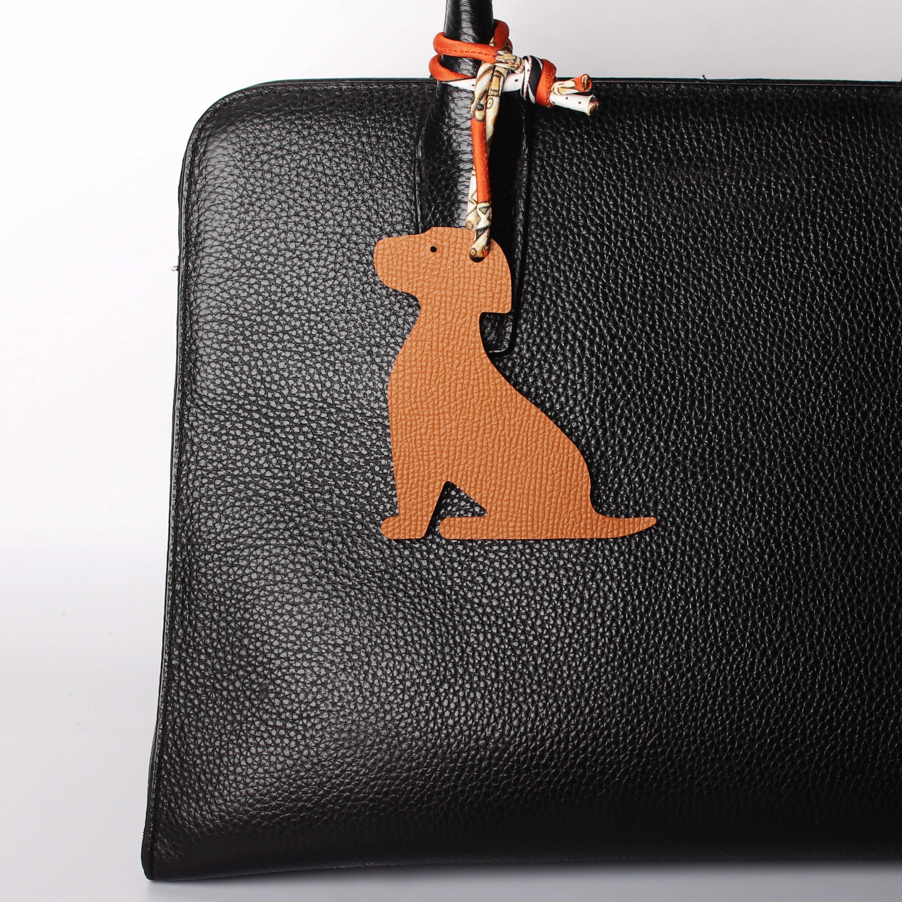 Llavero con doble cara de piel auténtica de grano completo de cocodrilo, gato de la suerte, cachorro, perro, caballo, mochila, colgante, Animal, bolso de mujer
