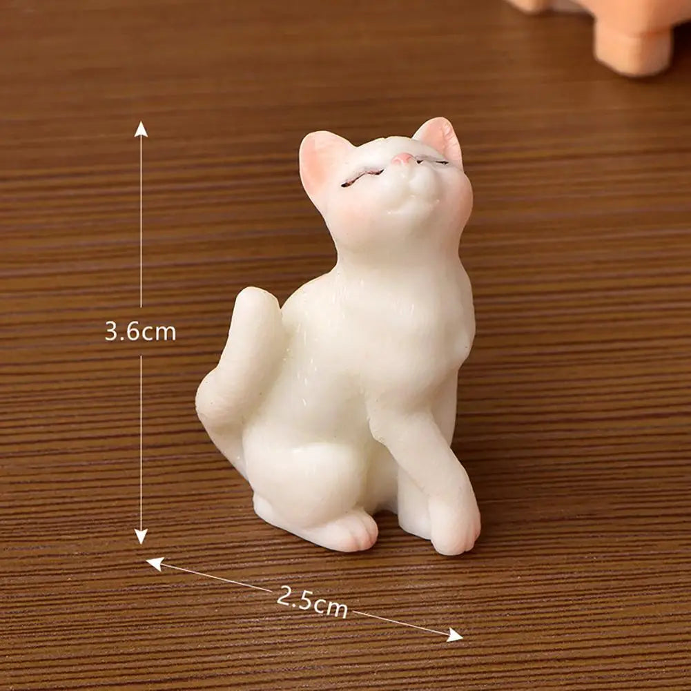 Mini adorno de gato Kawaii, estatua de gatito de jardín, regalo para niños, miniaturas, familia de gatos, figuritas decorativas, artesanías de gatos bonitos