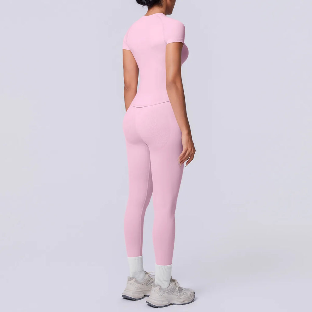 Conjunto Deportivo de Yoga para Mujer, Conjunto de Dos Piezas, Pantalones y Top, Traje Deportivo para Gimnasio, Yoga y Entrenamiento