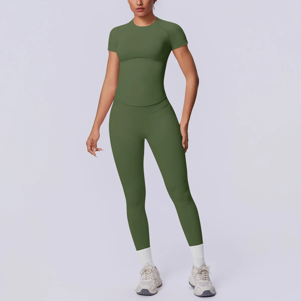 Conjunto Deportivo de Yoga para Mujer, Conjunto de Dos Piezas, Pantalones y Top, Traje Deportivo para Gimnasio, Yoga y Entrenamiento