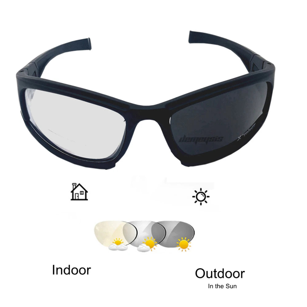 Gafas de Sol Fotocromáticas, Gafas Tácticas Polarizadas con 4 Lentes, Gafas de Airsoft, Gafas de Tiro, Gafas de Motociclismo, Gafas de Senderismo al Aire Libre