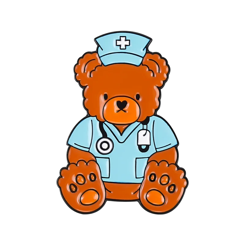 Broches de Esmalte de Dibujos Animados de Comedia, Lindos Broches de Anime de Perro, Gato, Pato, Doctor, Oso, para Ropa, Solapa, Joyería, Regalos para Amigos