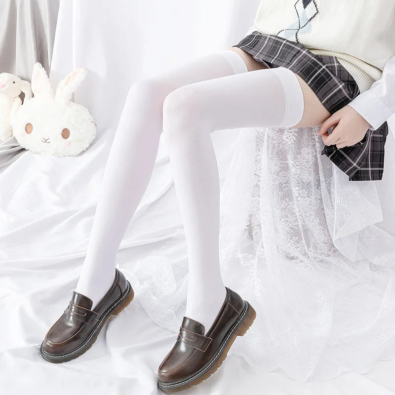 Calcetines largos de terciopelo por encima de la rodilla para mujer y niña, uniforme de alta elasticidad, antideslizantes, ajustados, altura de 190cm
