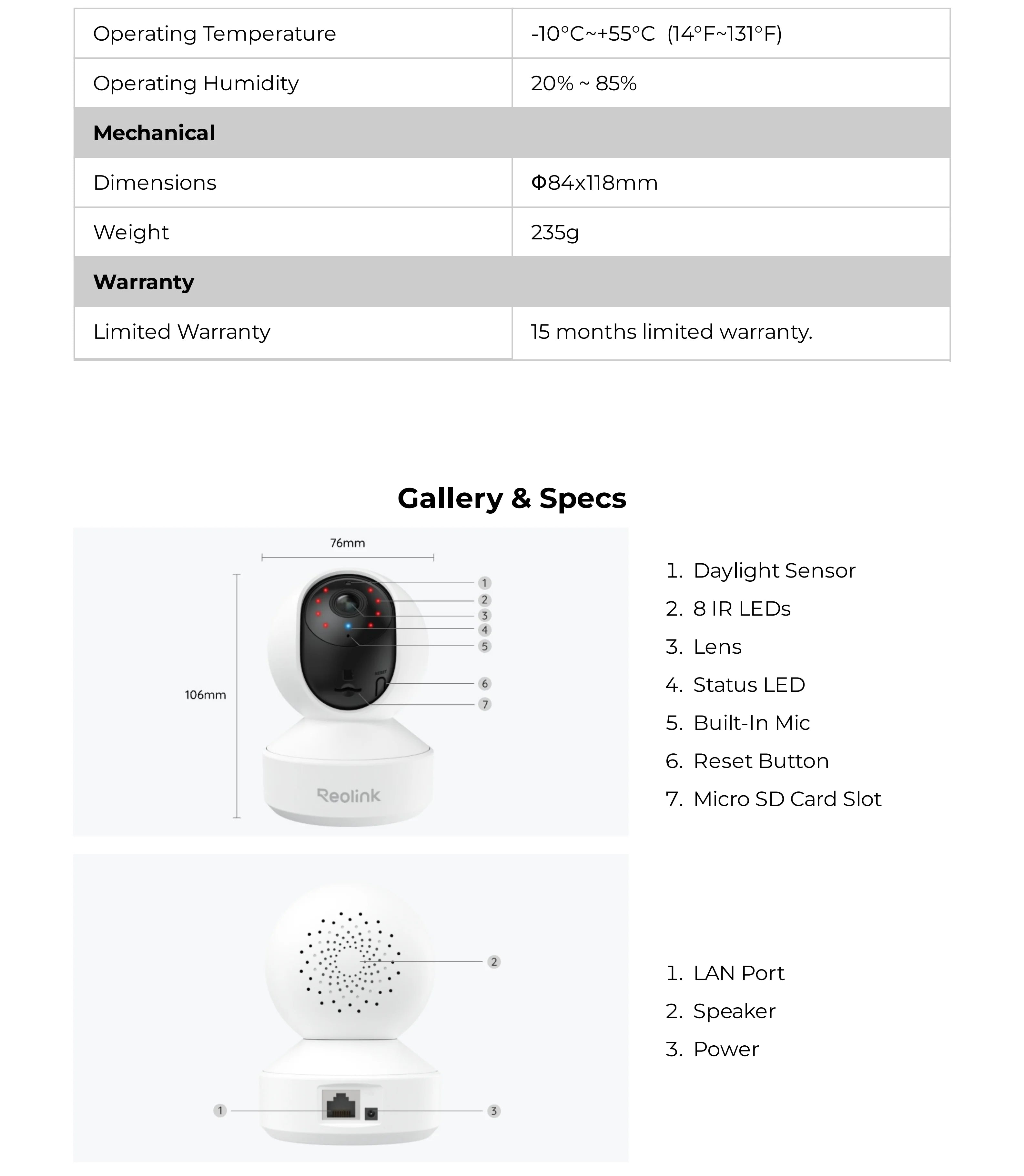 Cámara IP WiFi REOLINK E1 Pro 3K 5MP PT con Seguimiento Automático, Monitor para Bebés, Detección de Personas/Mascotas/Llanto, Audio Bidireccional, Cámara de Seguridad