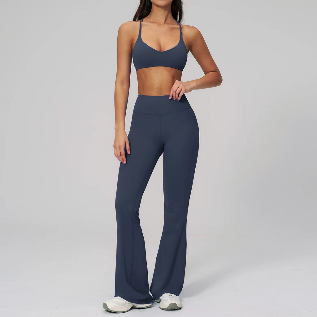 Conjunto de Yoga para Mujer, Ropa Deportiva, Conjunto de Gimnasio y Fitness, 2 Piezas, Leggings para Correr, Sujetador Deportivo Transpirable, Ropa Deportiva Femenina