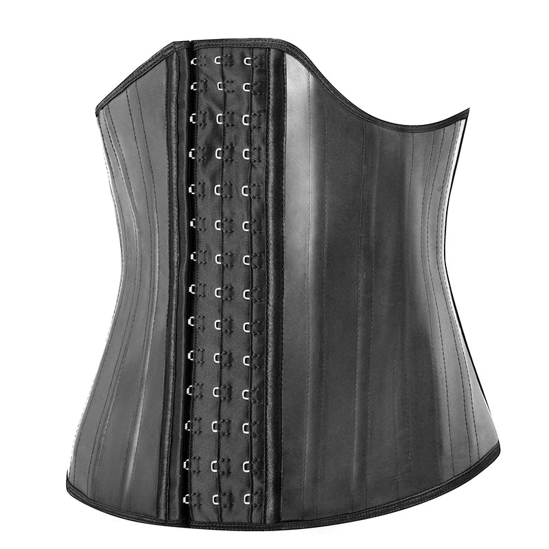 Entrenador de cintura de látex con 25 huesos de acero, corsé moldeador adelgazante de vientre para mujer, faja reductora con correa de modelado