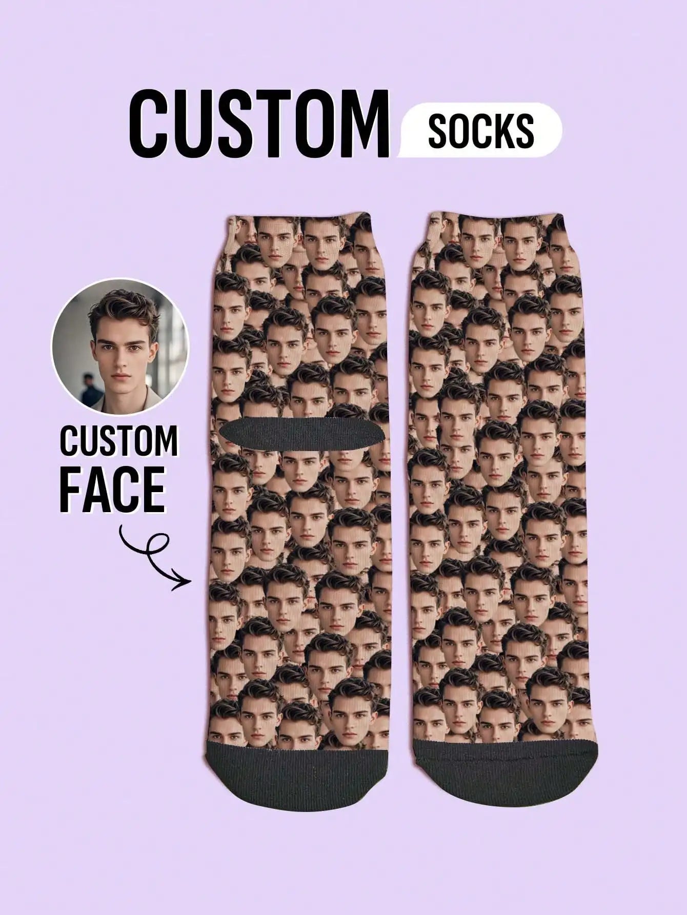 Calcetines con cara personalizada Calcetines con foto personalizados Regalo divertido para hombres Mujeres Parejas Amigos Calcetines estampados personalizados únicos