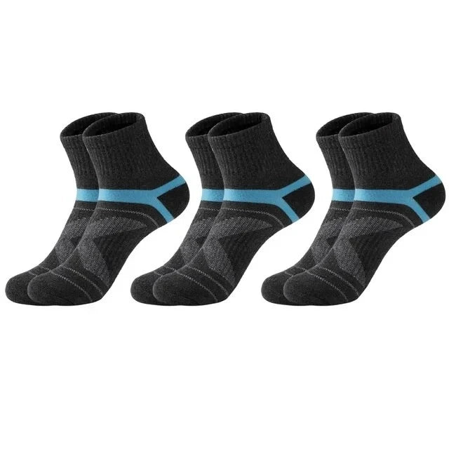 Lote de 3/5/10/20 pares de calcetines deportivos negros para hombre, calcetines informales para correr, Otoño Invierno, calcetines transpirables de alta calidad para hombre
