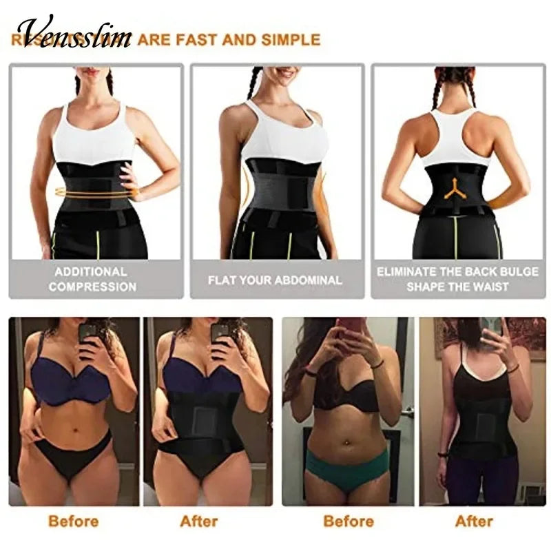 Vensslim mujeres Sauna sudor Abdomen recortador cinturón cintura entrenador adelgazante cuerpo Shaper corsé entrenamiento vientre delgado quemador de grasa fajas