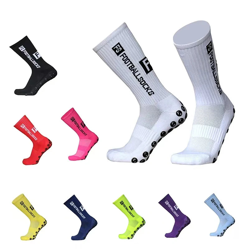 3/1 par nuevo estilo FS calcetines de fútbol redondos de silicona con ventosa agarre antideslizante calcetines de fútbol deportes hombres mujeres béisbol calcetines de Rugby