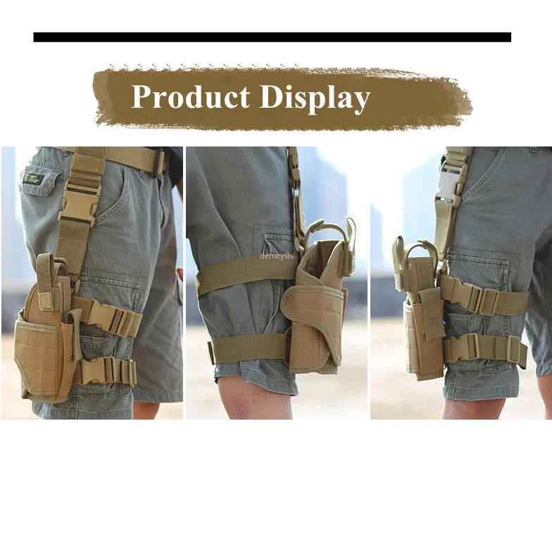 Funda Universal para pistola con pierna caída, bolsa táctica para pistola en el muslo para diestros, arnés para piernas para todas las pistolas