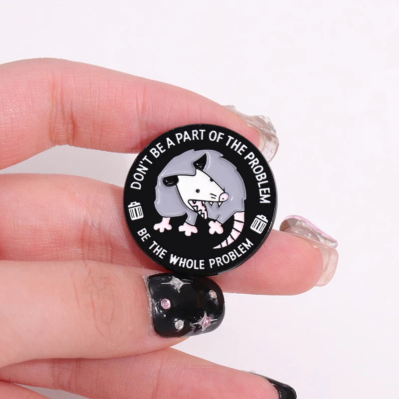 Alfileres esmaltados de Possum divertidos y bonitos, broches con citas de problemas enteros, joyería, insignia de solapa de Animal de dibujos animados para regalo