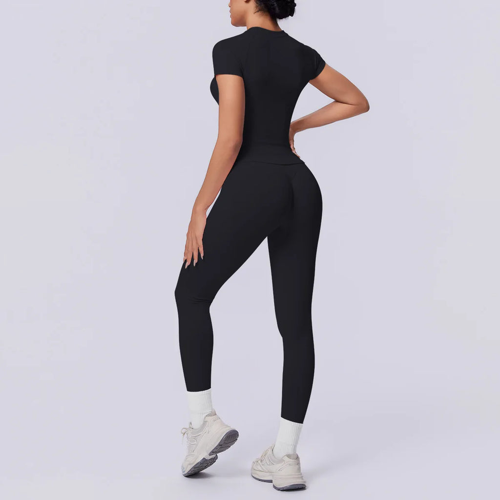 Conjunto Deportivo de Yoga para Mujer, Conjunto de Dos Piezas, Pantalones y Top, Traje Deportivo para Gimnasio, Yoga y Entrenamiento