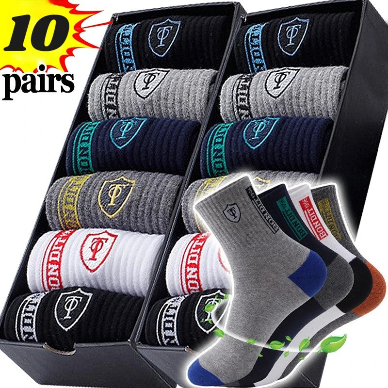 5/10 pares de calcetines transpirables de baloncesto para hombre para primavera y otoño medias deportivas desodorantes con absorción de sudor