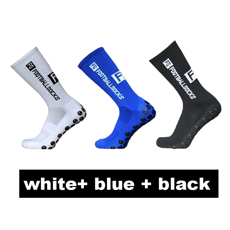 3/1 par nuevo estilo FS calcetines de fútbol redondos de silicona con ventosa agarre antideslizante calcetines de fútbol deportes hombres mujeres béisbol calcetines de Rugby