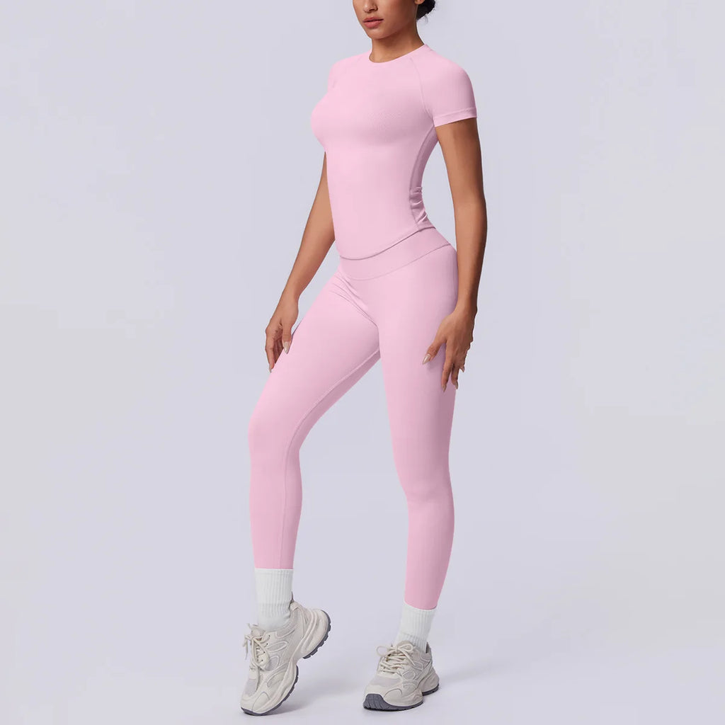 Conjunto Deportivo de Yoga para Mujer, Conjunto de Dos Piezas, Pantalones y Top, Traje Deportivo para Gimnasio, Yoga y Entrenamiento