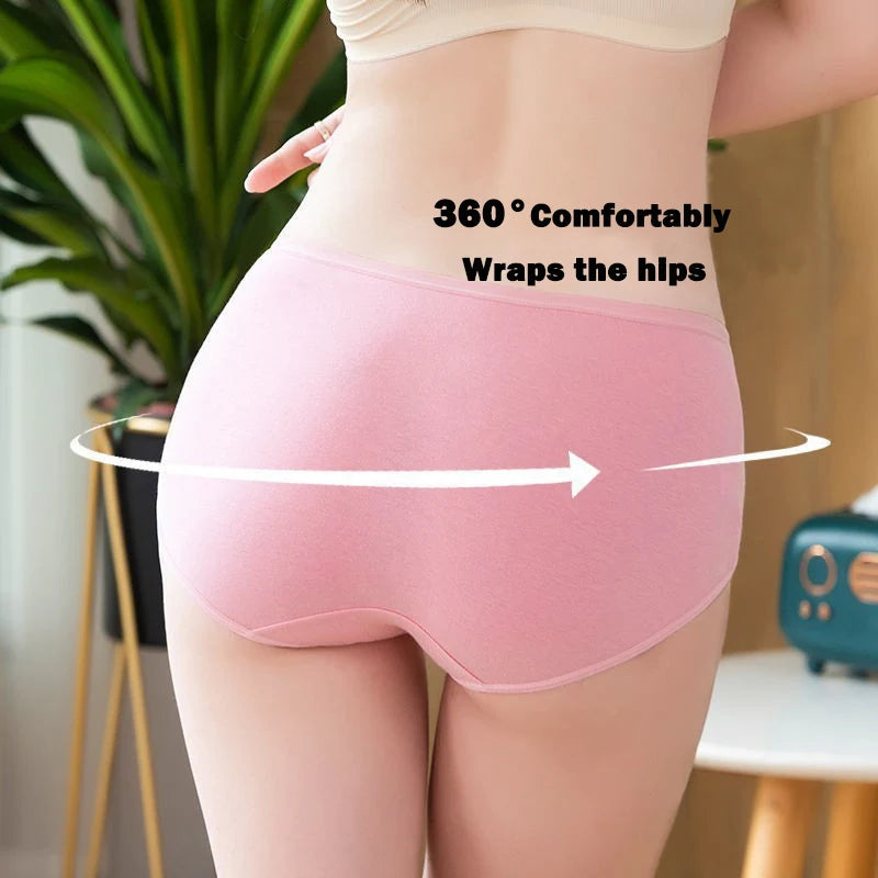 Bragas de talla grande para mujer, ropa interior de algodón suave, lencería Sexy, 7 unidades por lote