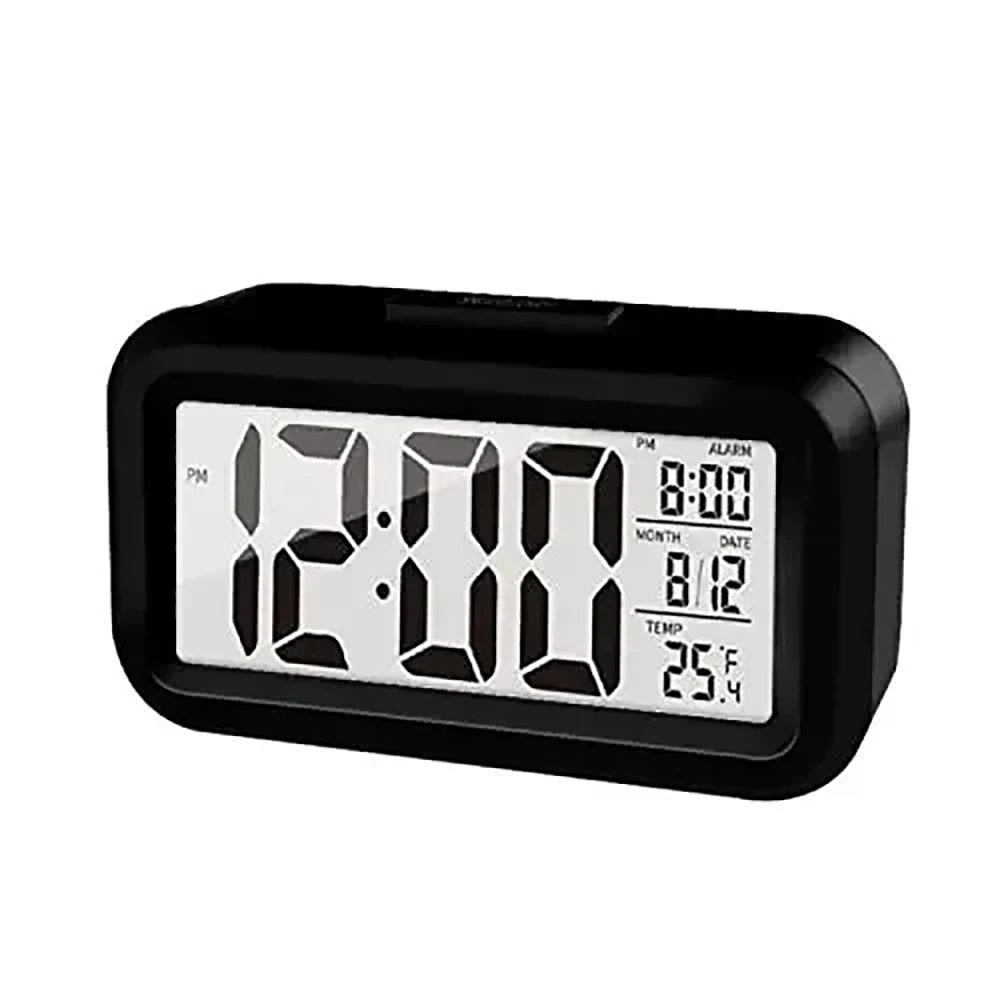 Reloj con alarma digital LED, retroiluminación, calendario de datos, reloj electrónico multifunción, reloj de mesa