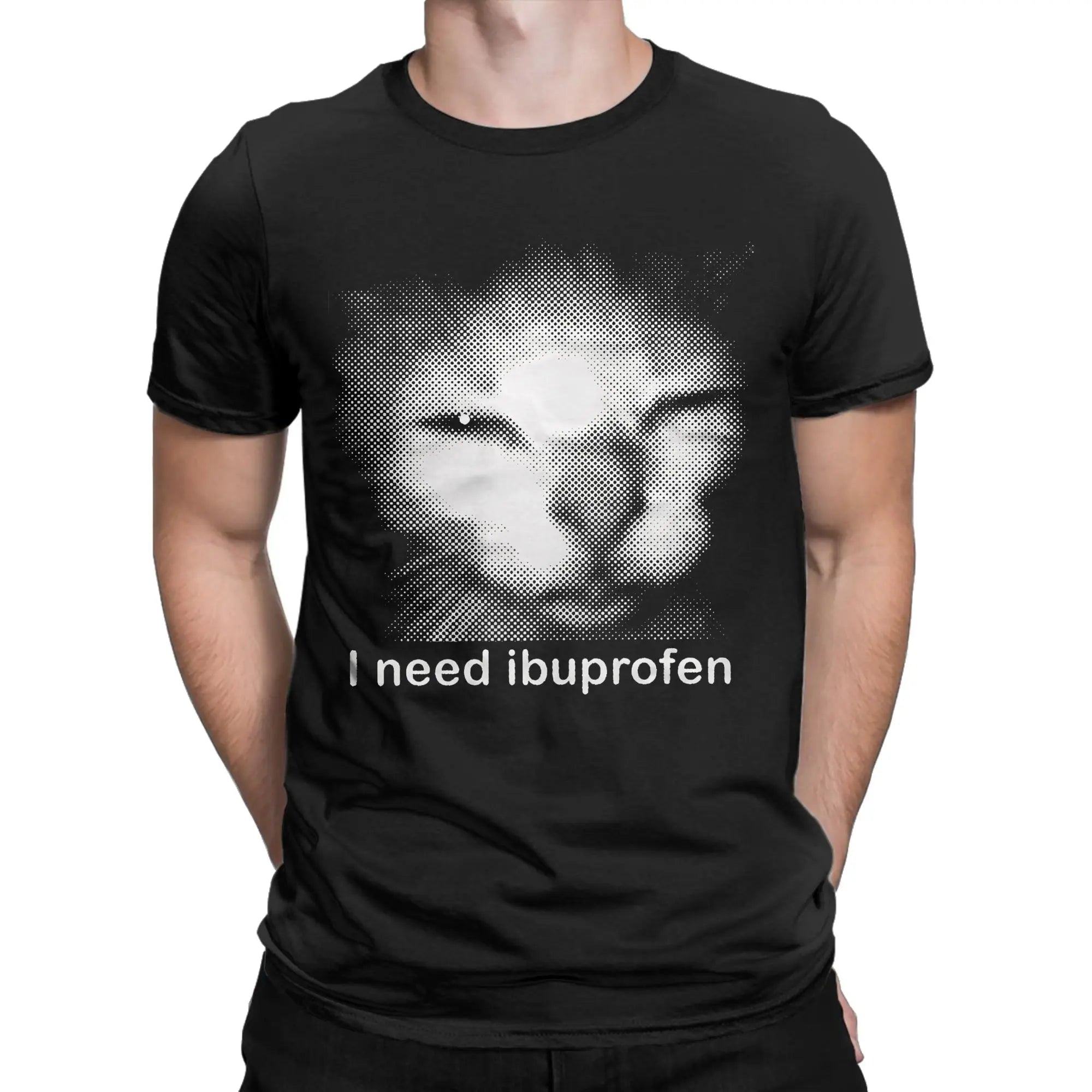 Camiseta con estampado Vintage de gato I Need Ibuprofen, camiseta Retro Y2K de manga corta, camisetas de algodón con cuello redondo de verano 4XL 5XL 6XL